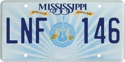 MS license plate LNF146