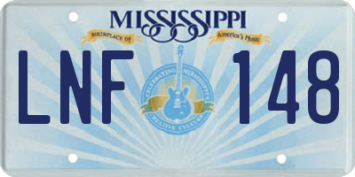 MS license plate LNF148