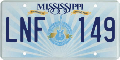 MS license plate LNF149