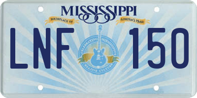 MS license plate LNF150