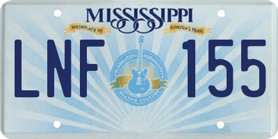 MS license plate LNF155