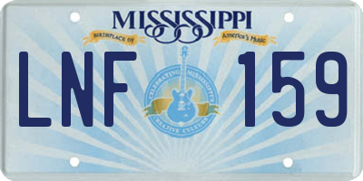 MS license plate LNF159