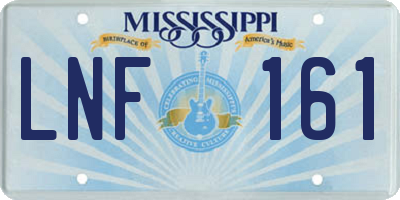 MS license plate LNF161
