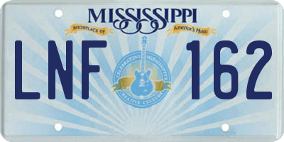 MS license plate LNF162
