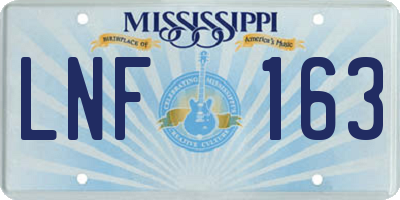 MS license plate LNF163