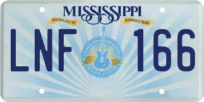 MS license plate LNF166