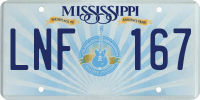 MS license plate LNF167