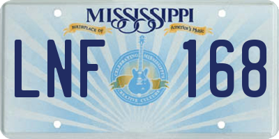 MS license plate LNF168