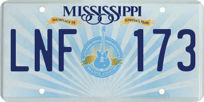 MS license plate LNF173