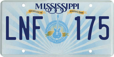 MS license plate LNF175