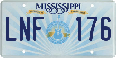 MS license plate LNF176