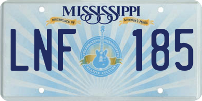 MS license plate LNF185