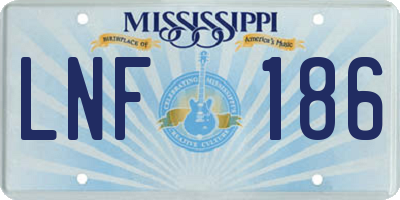 MS license plate LNF186
