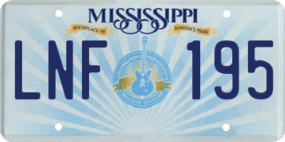 MS license plate LNF195