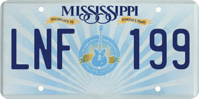 MS license plate LNF199