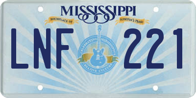 MS license plate LNF221