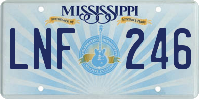 MS license plate LNF246