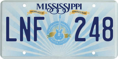 MS license plate LNF248
