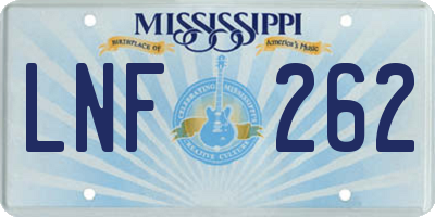 MS license plate LNF262