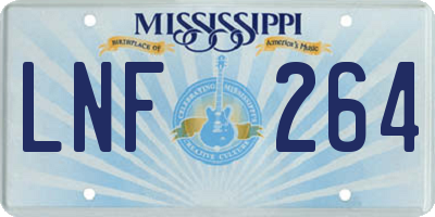 MS license plate LNF264