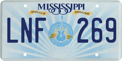 MS license plate LNF269