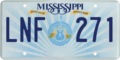 MS license plate LNF271