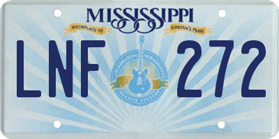 MS license plate LNF272