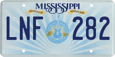 MS license plate LNF282
