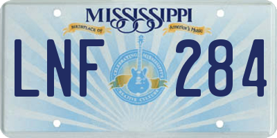 MS license plate LNF284