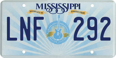 MS license plate LNF292