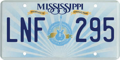 MS license plate LNF295