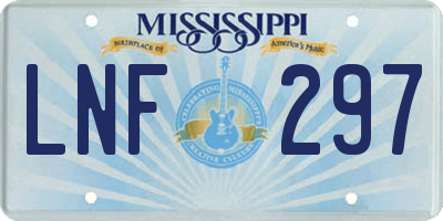 MS license plate LNF297