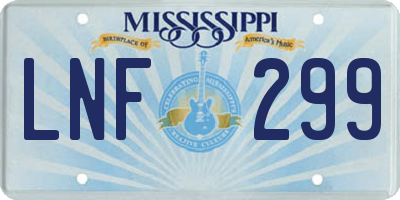 MS license plate LNF299
