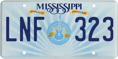 MS license plate LNF323