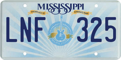 MS license plate LNF325