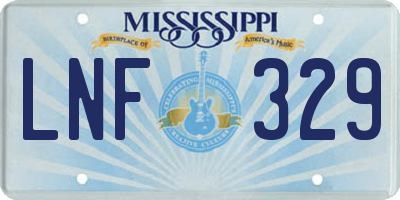 MS license plate LNF329