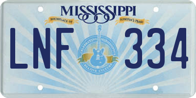 MS license plate LNF334