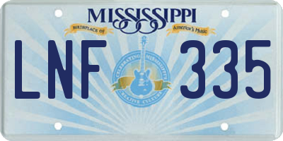 MS license plate LNF335