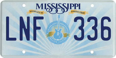 MS license plate LNF336