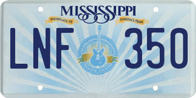 MS license plate LNF350