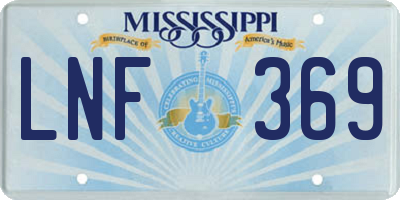 MS license plate LNF369