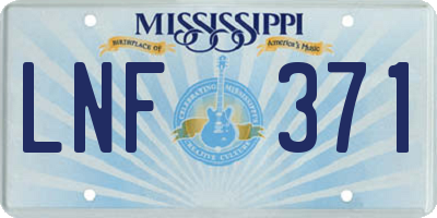 MS license plate LNF371
