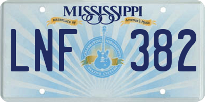 MS license plate LNF382