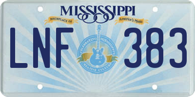 MS license plate LNF383