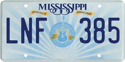 MS license plate LNF385