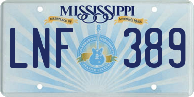 MS license plate LNF389