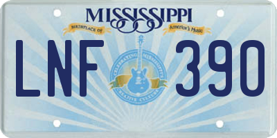 MS license plate LNF390
