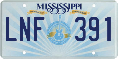 MS license plate LNF391