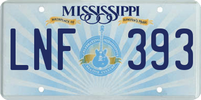 MS license plate LNF393