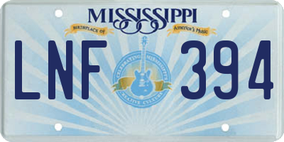 MS license plate LNF394